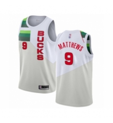 Men's Milwaukee Bucks #9 Wesley Matthews White Swingman Jersey - Earned Edition