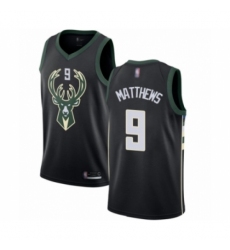 Women's Milwaukee Bucks #9 Wesley Matthews Swingman Black Basketball Jersey - Statement Edition