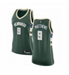 Women's Milwaukee Bucks #9 Wesley Matthews Swingman Green Basketball Jersey - Icon Edition