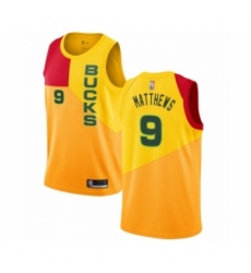 Women's Milwaukee Bucks #9 Wesley Matthews Swingman Yellow Basketball Jersey - City Edition