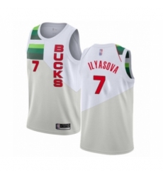 Men's Milwaukee Bucks #7 Ersan Ilyasova White Swingman Jersey - Earned Edition