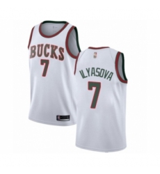 Women's Milwaukee Bucks #7 Ersan Ilyasova Authentic White Fashion Hardwood Classics Basketball Jersey