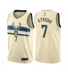 Women's Milwaukee Bucks #7 Ersan Ilyasova Swingman Cream Basketball Jersey - City Edition