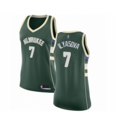 Women's Milwaukee Bucks #7 Ersan Ilyasova Swingman Green Basketball Jersey - Icon Edition