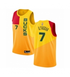 Youth Milwaukee Bucks #7 Ersan Ilyasova Swingman Yellow Basketball Jersey - City Edition