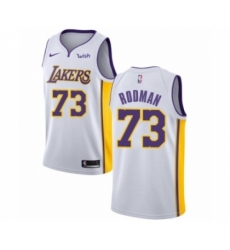 Men's Los Angeles Lakers #73 Dennis Rodman Authentic White Basketball Jersey - Association Edition