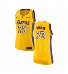 Women's Los Angeles Lakers #73 Dennis Rodman Authentic Gold Home Basketball Jersey - Icon Edition