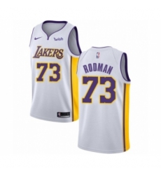 Youth Los Angeles Lakers #73 Dennis Rodman Swingman White Basketball Jersey - Association Edition