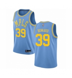 Men's Los Angeles Lakers #39 Dwight Howard Authentic Blue Hardwood Classics Basketball Jersey