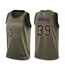 Men's Los Angeles Lakers #39 Dwight Howard Swingman Green Salute to Service Basketball Jersey