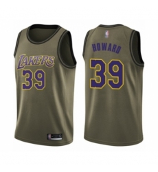 Youth Los Angeles Lakers #39 Dwight Howard Swingman Green Salute to Service Basketball Jersey