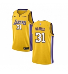 Youth Los Angeles Lakers #31 Kurt Rambis Swingman Gold Home Basketball Jersey - Icon Edition