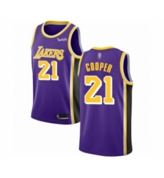 Men's Los Angeles Lakers #21 Michael Cooper Authentic Purple Basketball Jerseys - Icon Edition