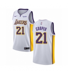 Men's Los Angeles Lakers #21 Michael Cooper Authentic White Basketball Jersey - Association Edition