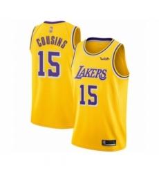 Youth Los Angeles Lakers #15 DeMarcus Cousins Swingman Gold Basketball Jersey - Icon Edition