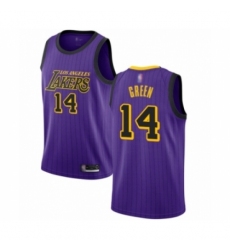 Men's Los Angeles Lakers #14 Danny Green Authentic Purple Basketball Jersey - City Edition