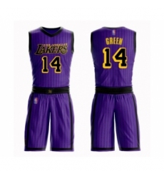 Men's Los Angeles Lakers #14 Danny Green Swingman Purple Basketball Suit Jersey - City Edition