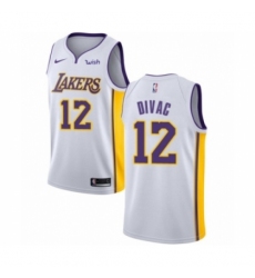 Men's Los Angeles Lakers #12 Vlade Divac Authentic White Basketball Jersey - Association Edition