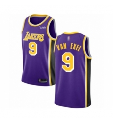 Men's Los Angeles Lakers #9 Nick Van Exel Authentic Purple Basketball Jerseys - Icon Edition
