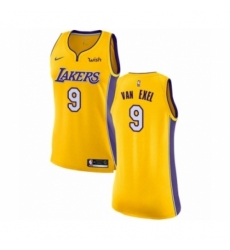 Women's Los Angeles Lakers #9 Nick Van Exel Authentic Gold Home Basketball Jersey - Icon Edition