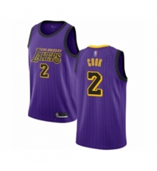 Men's Los Angeles Lakers #2 Quinn Cook Authentic Purple Basketball Jersey - City Edition