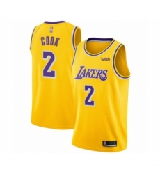 Youth Los Angeles Lakers #2 Quinn Cook Swingman Gold Basketball Jersey - Icon Edition