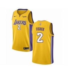 Youth Los Angeles Lakers #2 Derek Fisher Swingman Gold Home Basketball Jersey - Icon Edition