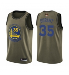 Men's Golden State Warriors #35 Kevin Durant Swingman Green Salute to Service 2019 Basketball Finals Bound Basketball Jersey