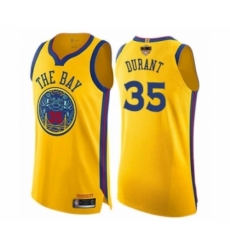 Women's Golden State Warriors #35 Kevin Durant Swingman Gold 2019 Basketball Finals Bound Basketball Jersey - City Edition