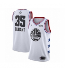 Youth Jordan Golden State Warriors #35 Kevin Durant Swingman White 2019 All-Star Game Basketball Jersey