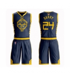 Men's Golden State Warriors #24 Rick Barry Swingman Navy Blue Basketball Suit 2019 Basketball Finals Bound Jersey - City Edition