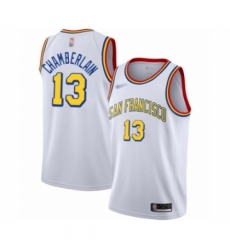 Men's Golden State Warriors #13 Wilt Chamberlain Authentic White Hardwood Classics Basketball Jersey - San Francisco Classic Edition