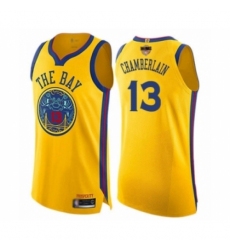 Women's Golden State Warriors #13 Wilt Chamberlain Swingman Gold 2019 Basketball Finals Bound Basketball Jersey - City Edition