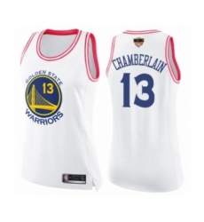 Women's Golden State Warriors #13 Wilt Chamberlain Swingman White Pink Fashion 2019 Basketball Finals Bound Basketball Jersey