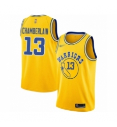 Youth Golden State Warriors #13 Wilt Chamberlain Swingman Gold Hardwood Classics Basketball Jersey