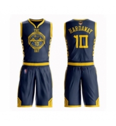 Men's Golden State Warriors #10 Tim Hardaway Swingman Navy Blue Basketball Suit 2019 Basketball Finals Bound Jersey - City Edition