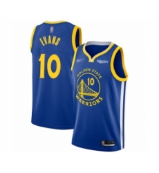 Men's Golden State Warriors #10 Jacob Evans Authentic Royal Finished Basketball Jersey - Icon Edition