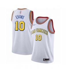 Men's Golden State Warriors #10 Jacob Evans Authentic White Hardwood Classics Basketball Jersey - San Francisco Classic Edition