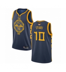 Men's Golden State Warriors #10 Jacob Evans Swingman Navy Blue Basketball 2019 Basketball Finals Bound Jersey - City Edition