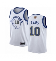 Men's Golden State Warriors #10 Jacob Evans Swingman White Hardwood Classics Basketball 2019 Basketball Finals Bound Jersey