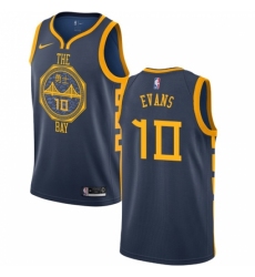 Men's Nike Golden State Warriors #10 Jacob Evans Swingman Navy Blue NBA Jersey - City Edition