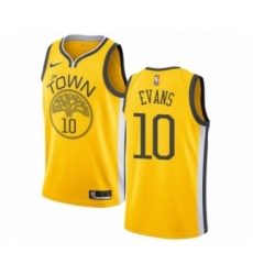 Men's Nike Golden State Warriors #10 Jacob Evans Yellow Swingman Jersey - Earned Edition