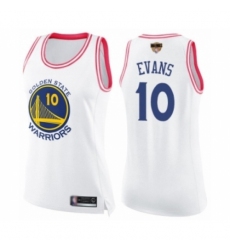 Women's Golden State Warriors #10 Jacob Evans Swingman White Pink Fashion Basketball 2019 Basketball Finals Bound Jersey