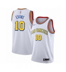 Youth Golden State Warriors #10 Jacob Evans Swingman White Hardwood Classics Basketball Jersey - San Francisco Classic Edition