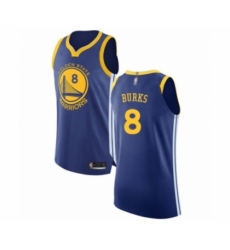 Men's Golden State Warriors #8 Alec Burks Authentic Royal Blue Basketball Jersey - Icon Edition