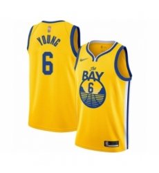 Men's Golden State Warriors #6 Nick Young Authentic Gold Finished Basketball Jersey - Statement Edition