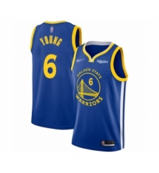 Men's Golden State Warriors #6 Nick Young Authentic Royal Finished Basketball Jersey - Icon Edition