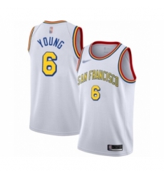 Men's Golden State Warriors #6 Nick Young Authentic White Hardwood Classics Basketball Jersey - San Francisco Classic Edition