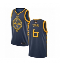 Men's Golden State Warriors #6 Nick Young Swingman Navy Blue Basketball 2019 Basketball Finals Bound Jersey - City Edition