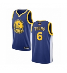 Men's Golden State Warriors #6 Nick Young Swingman Royal Blue 2019 Basketball Finals Bound Basketball Jersey - Icon Edition